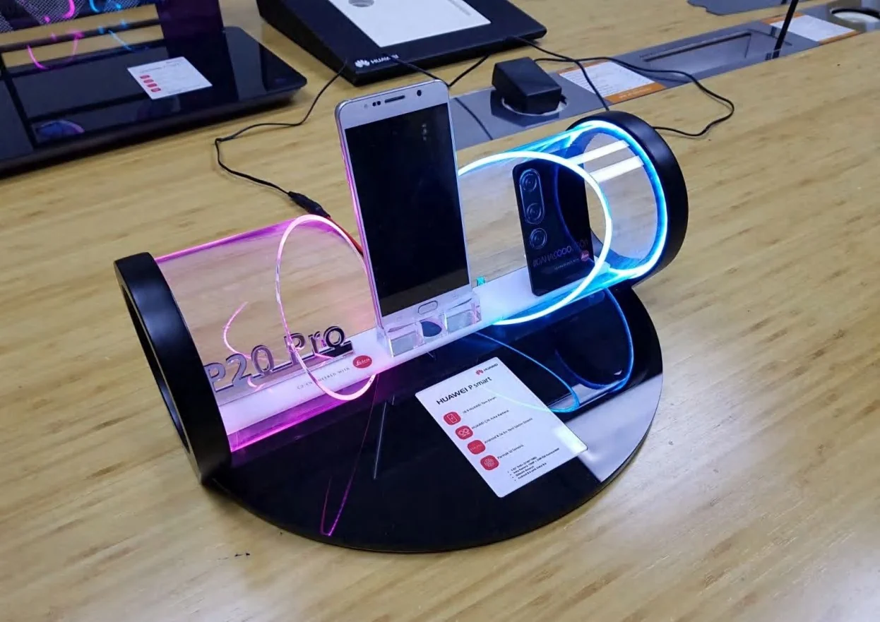 Illuminated product display cradles