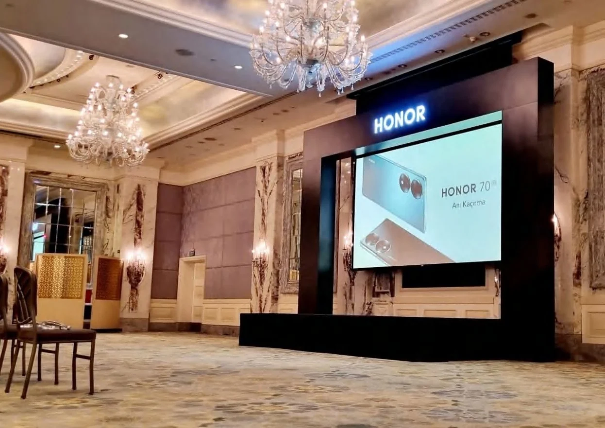 Honor event stage and branded presentation space