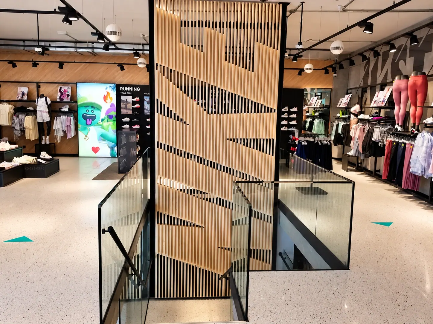 Nike retail interior with branded fixtures