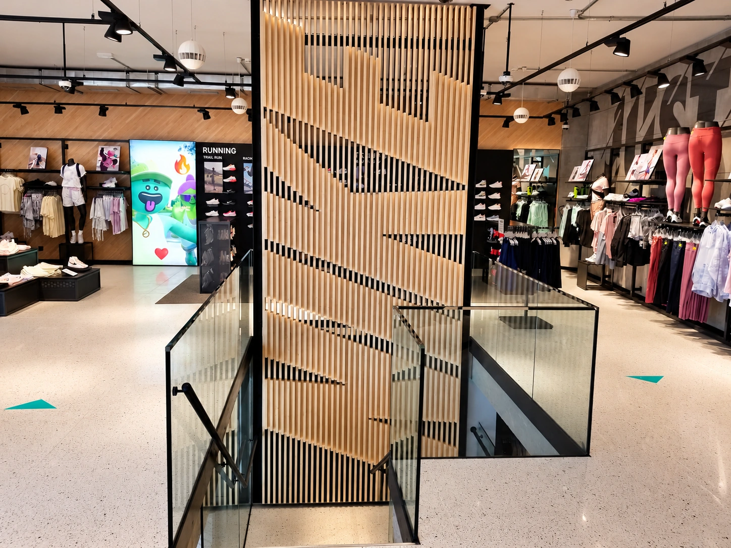 Nike retail interior with branded fixtures